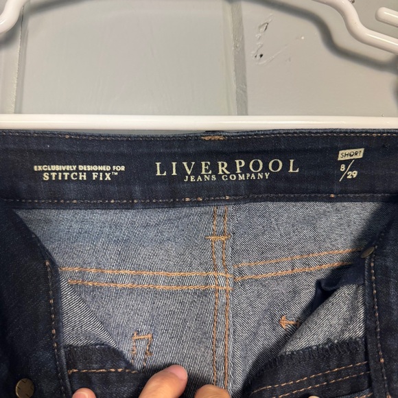Liverpool Stitch Fix Dark Wash Mid-rise Straight Leg Jeans 8 /‎ 29 Short Women’s - Picture 10 of 13